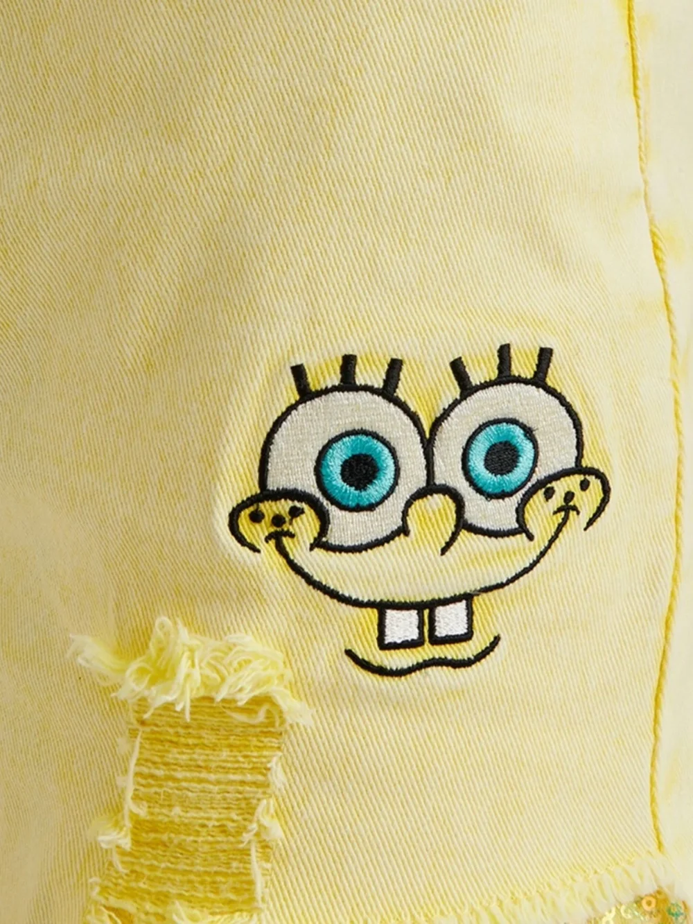 SpongeBob Girls Justice Yellow Denim Sequin Shorts Size 14 NWT